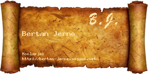 Bertan Jerne névjegykártya